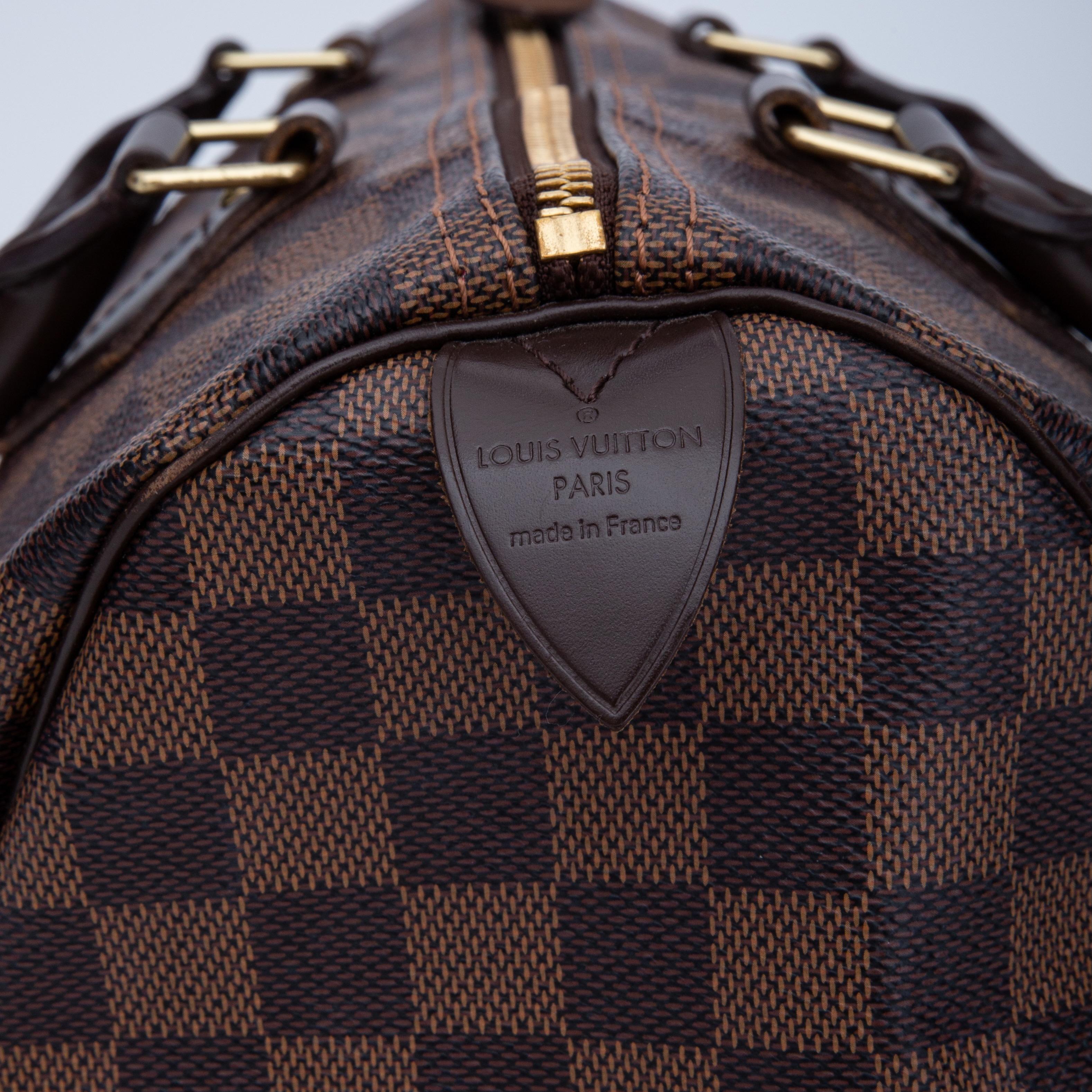 Black Louis Vuitton Damier Ebene Speedy 30 Handbag