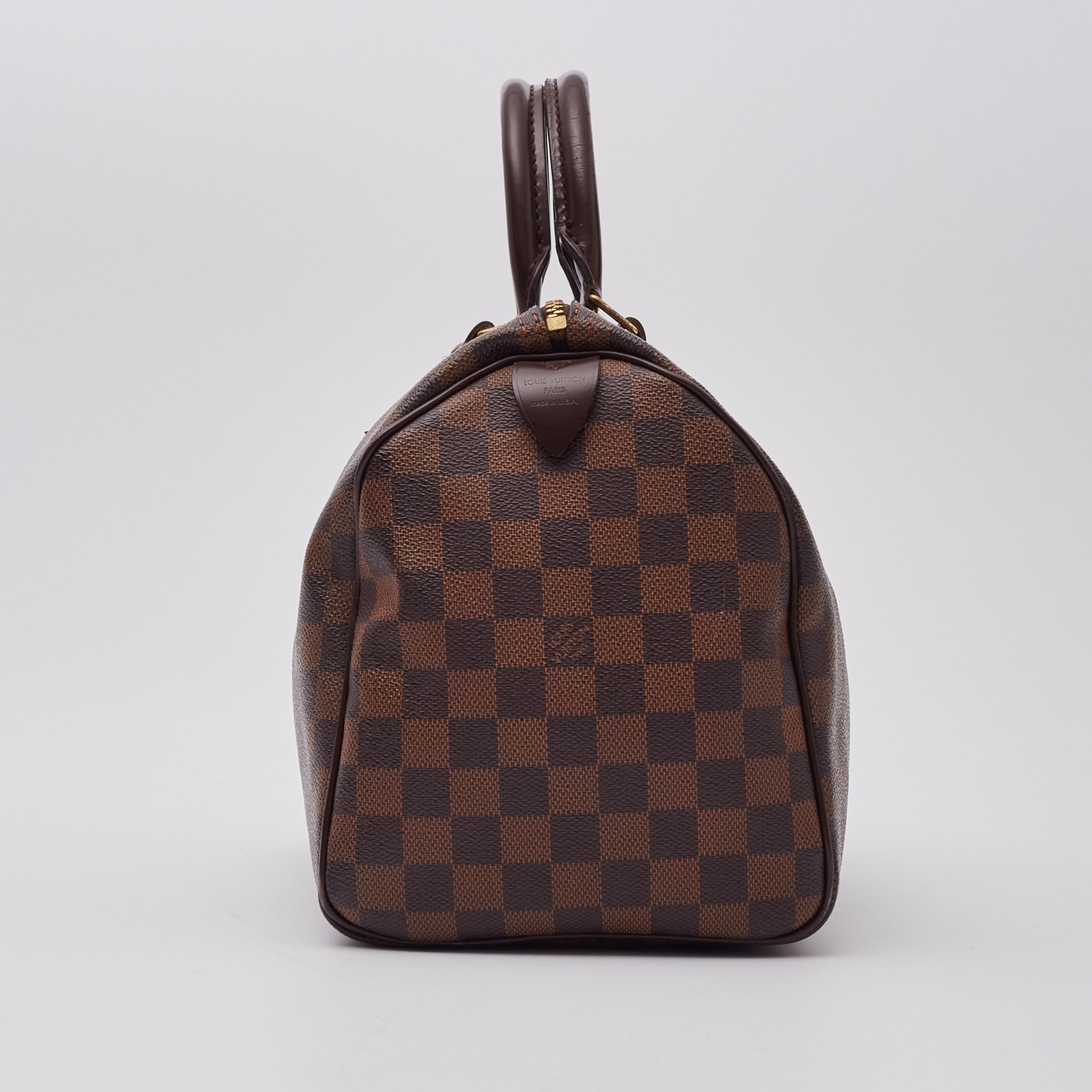 Louis Vuitton Damier Ebene Speedy 30 Handtasche mit Riemen im Angebot 1