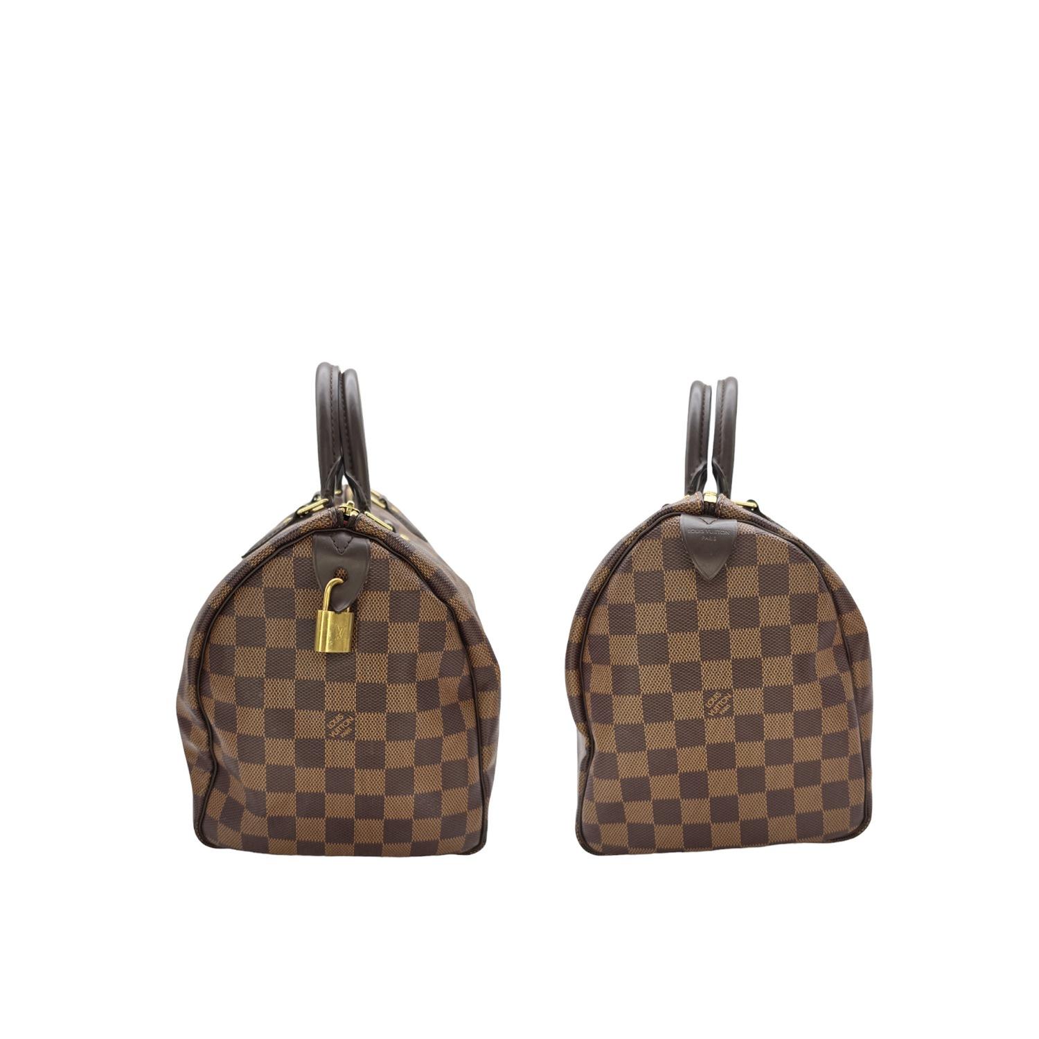 Women's Louis Vuitton Damier Ebene Speedy 30 Satchel