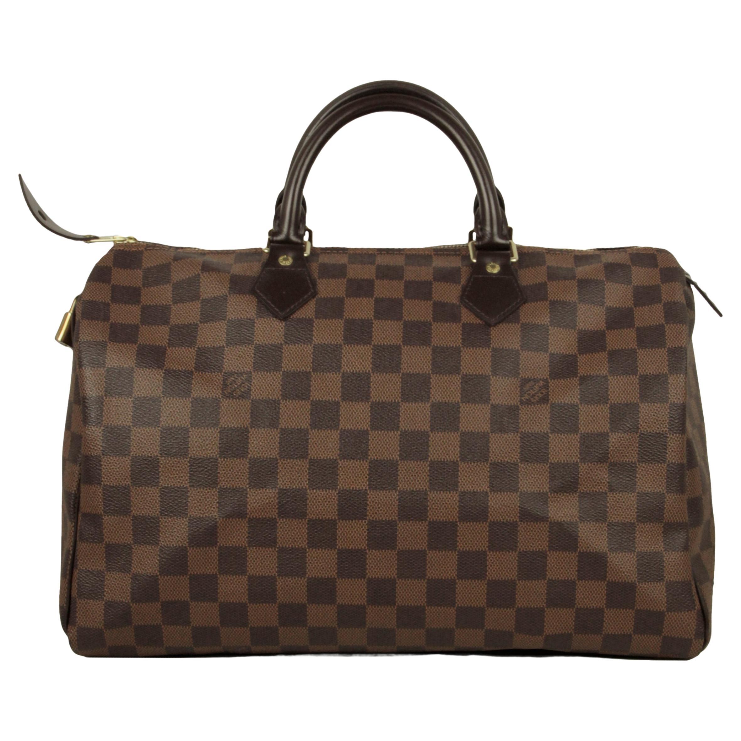 Louis Vuitton Damier Ebene Speedy 35 Bag For Sale
