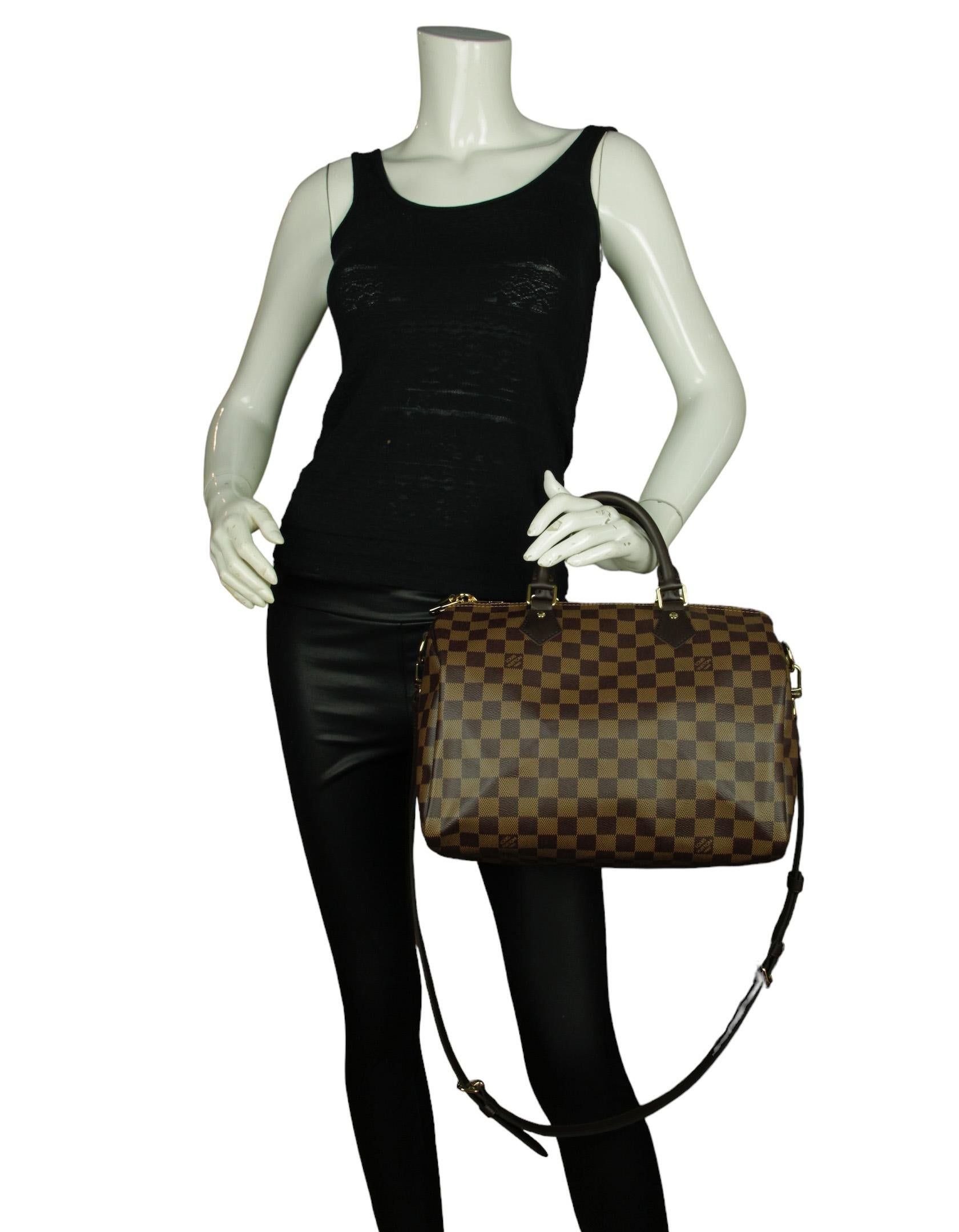 Nero Borsa Louis Vuitton Damier Ebene Speedy Bandouliere 30