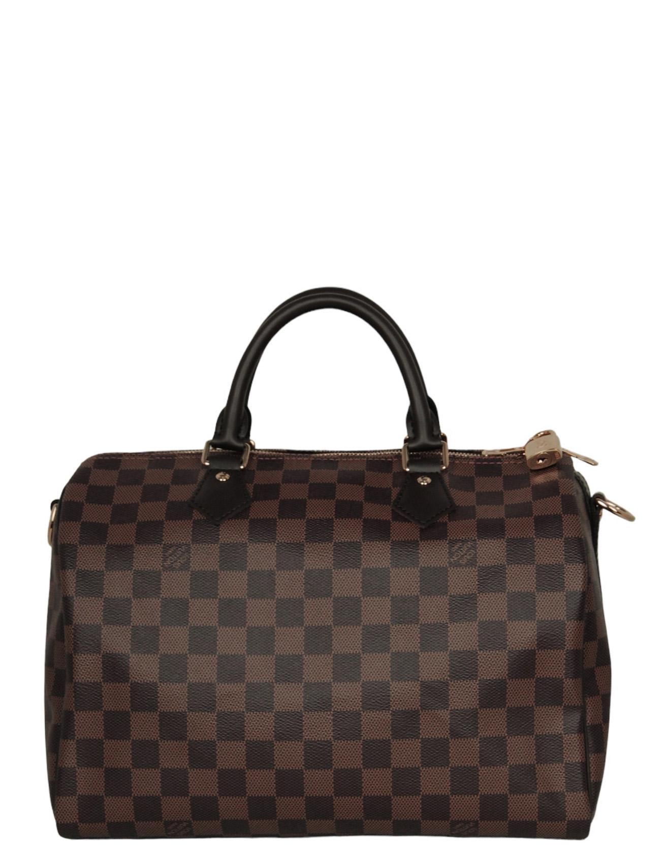Louis Vuitton Damier Ebene Speedy Bandouliere 30 Bag In Excellent Condition For Sale In New York, NY