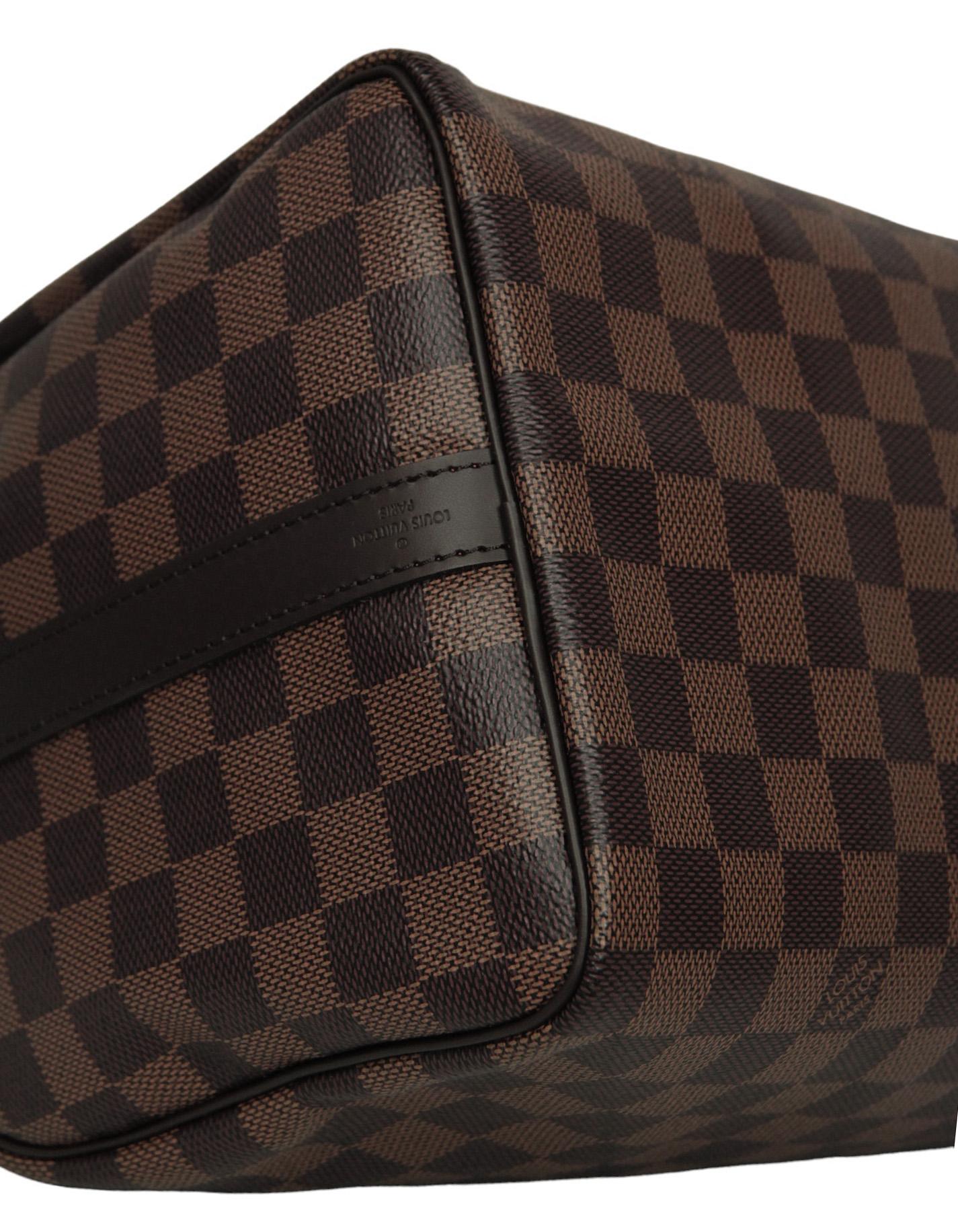 Women's or Men's Louis Vuitton Damier Ebene Speedy Bandouliere 30 Bag For Sale