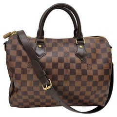 Used Louis Vuitton Damier Ebene Speedy Bandouliere 30 Bag