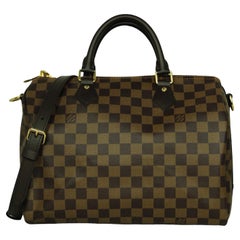 Borsa Louis Vuitton Damier Ebene Speedy Bandouliere 30