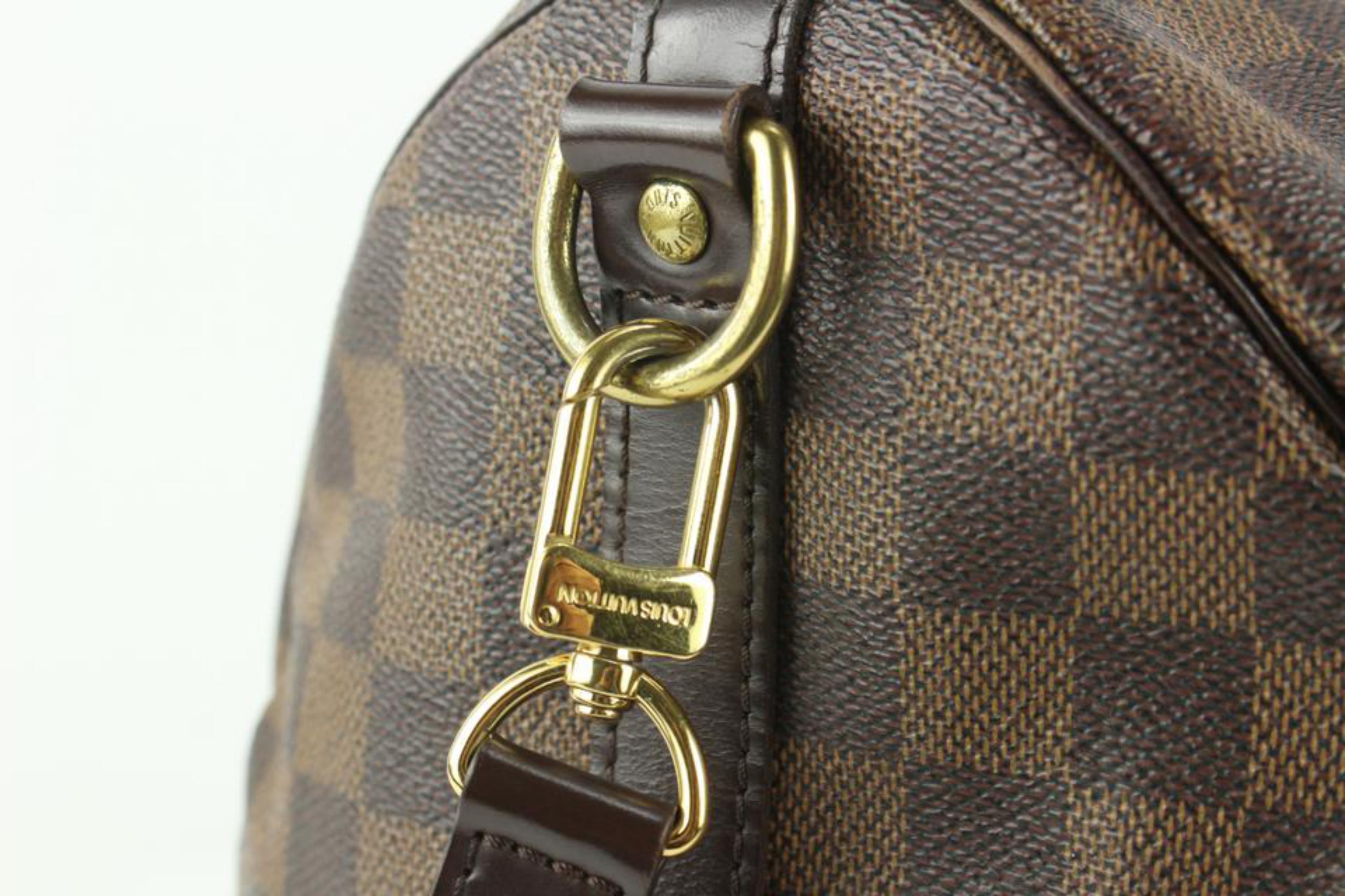 Louis Vuitton Damier Ebene Speedy Bandouliere 35 with Strap 112lv21 In Good Condition For Sale In Dix hills, NY