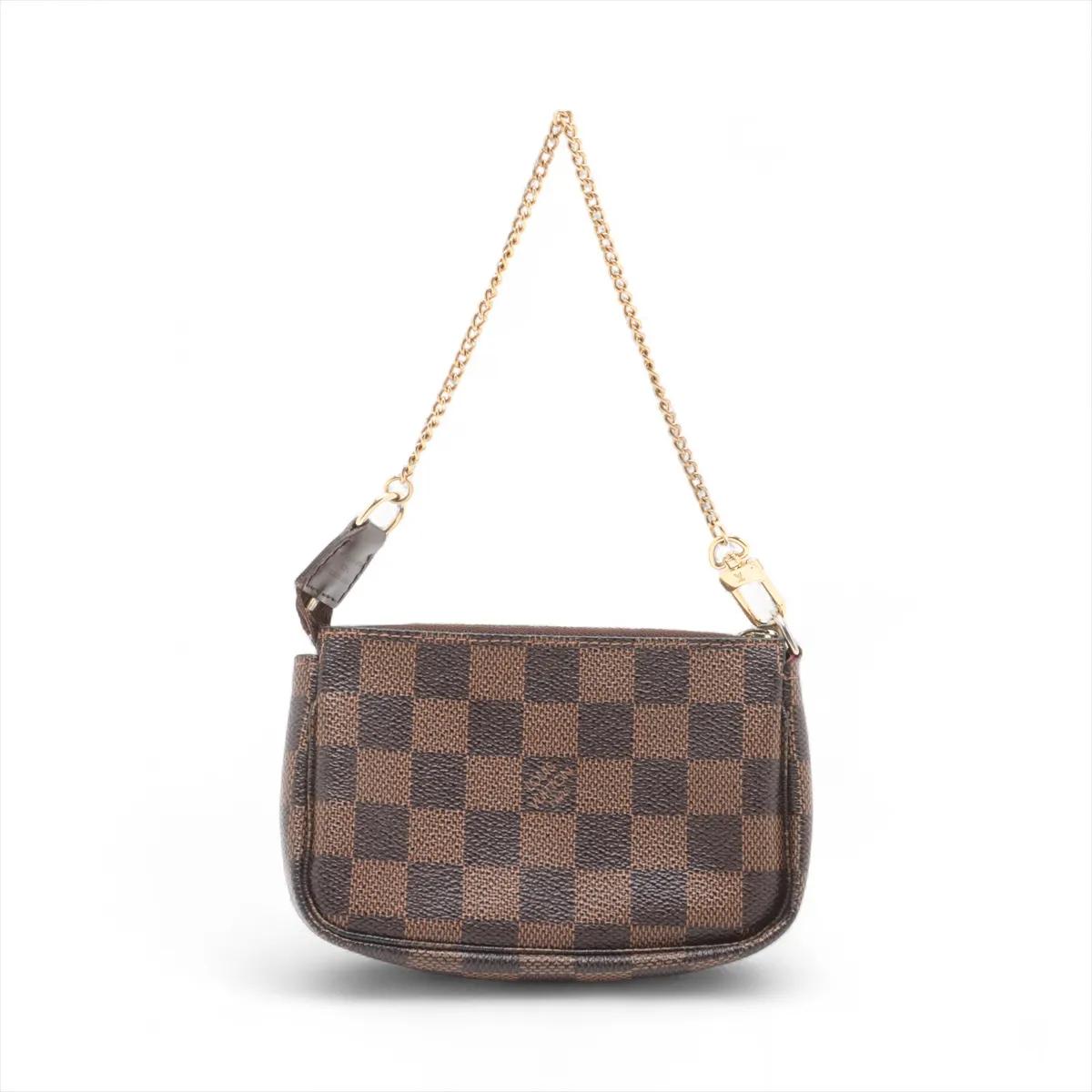 Marron Louis Vuitton Damier Ebene T & B Mini Pochette Accessoires en vente