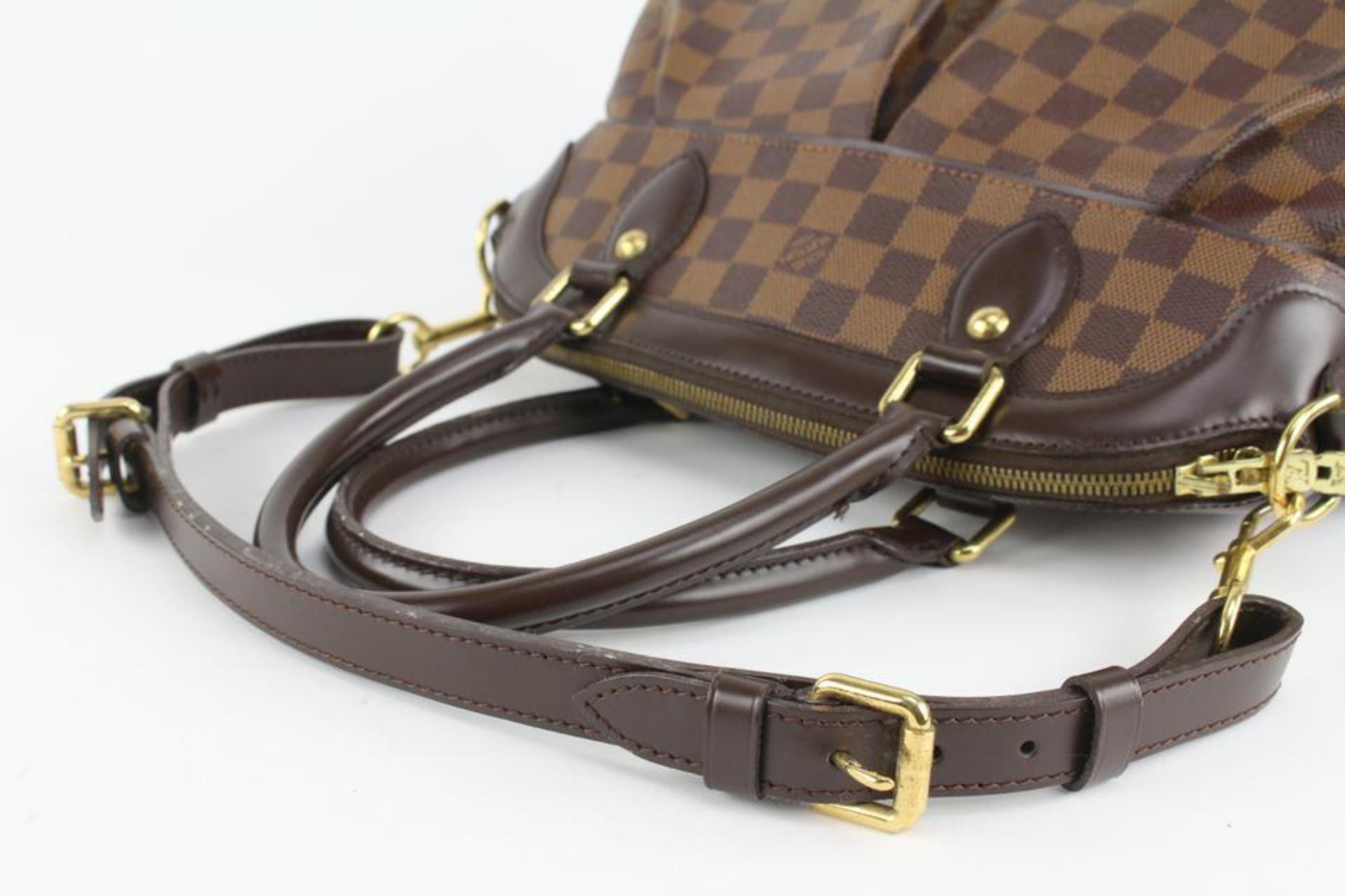 Louis Vuitton Damier Ebene Trevi PM Bowler with Strap 1210v35 In Good Condition For Sale In Dix hills, NY