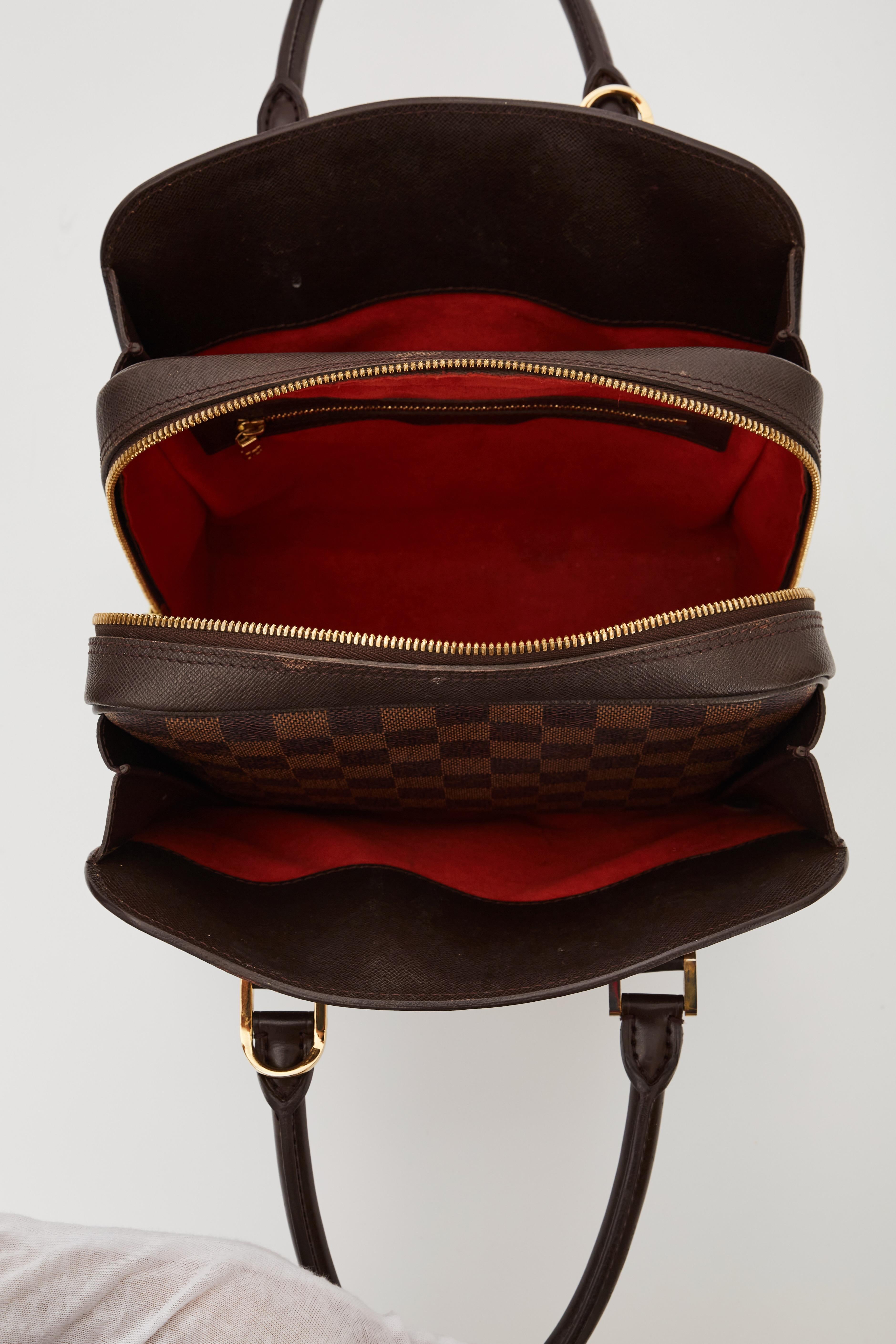 Black Louis Vuitton Damier Ebene Triana Top Handle Bag