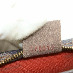 Louis Vuitton Damier Ebene Trousse Cosmetic Pouch Make Up Case Wristlet  861663