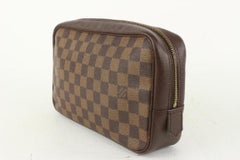 Louis Vuitton Damier Ebene Trousse Toilette Cosmetic Pouch Toiletry Dopp 104lv40