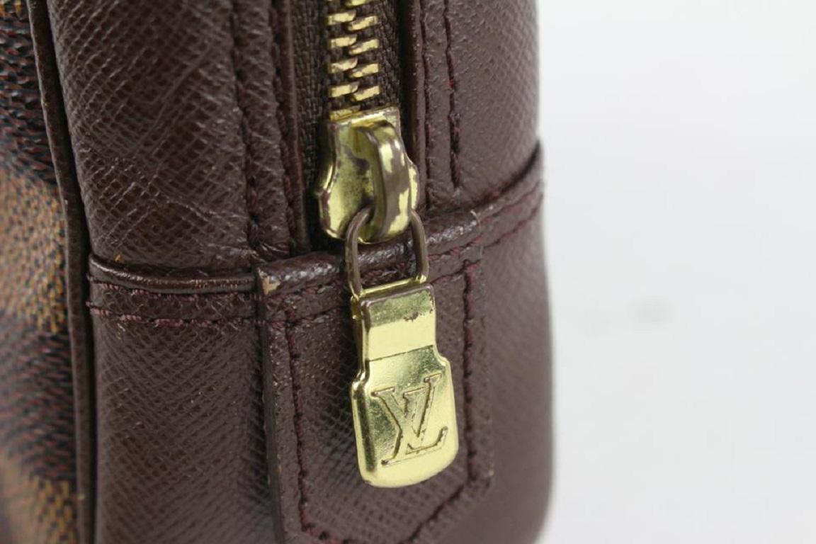 Louis Vuitton Damier Ebene Trousse Toilette Cosmetic Pouch Toiletry Dopp 104lv40 In Good Condition In Dix hills, NY