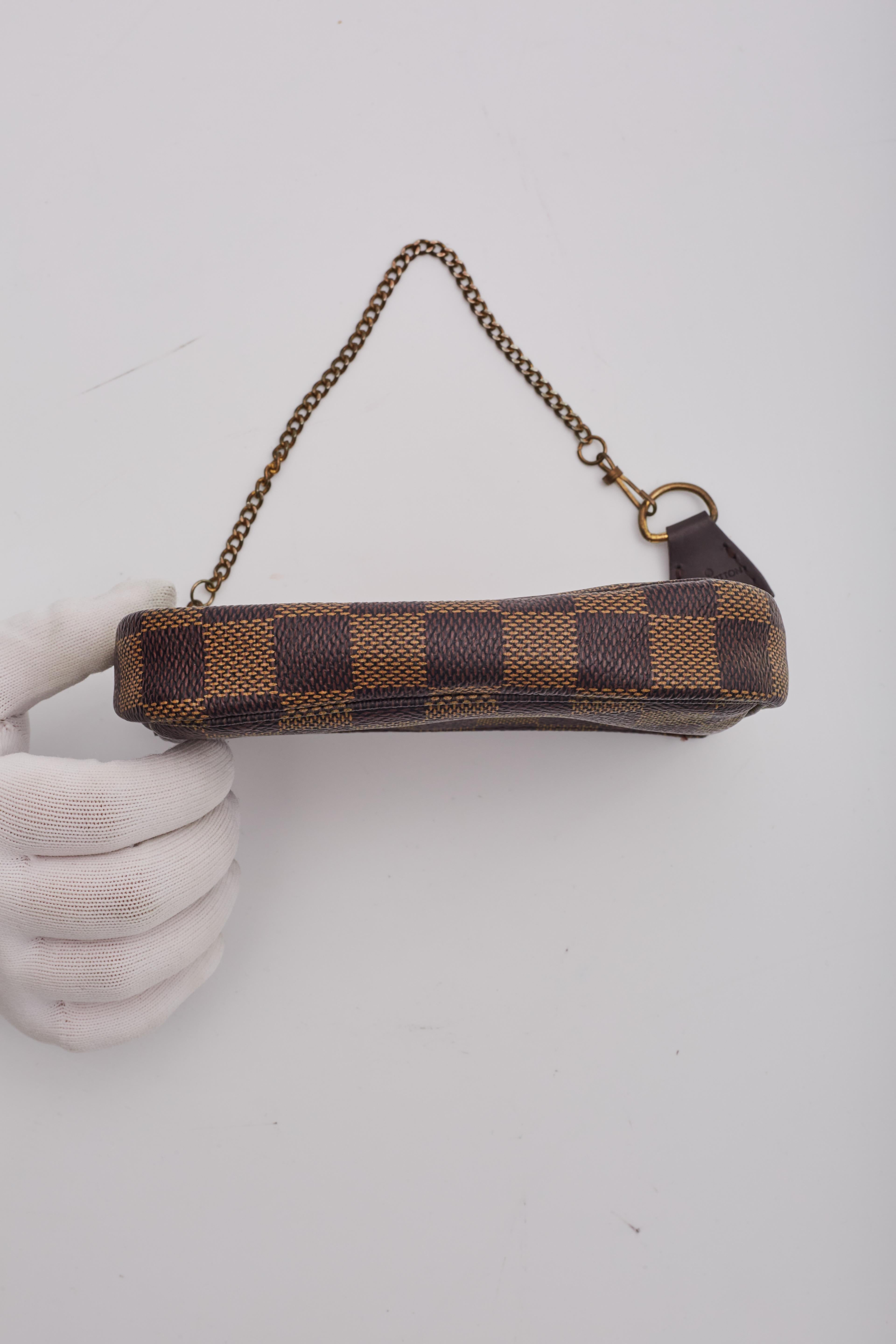 Women's Louis Vuitton Damier Ebene Trunks & Bags Pochette Accessoires Mini For Sale