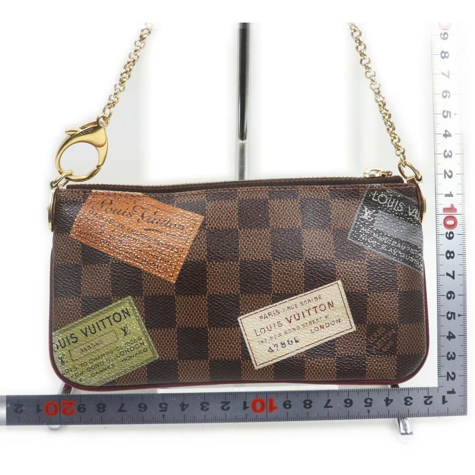 Louis Vuitton Damier Ebene Trunks Pochette Milla Wristlet Bag 862895 For Sale 2