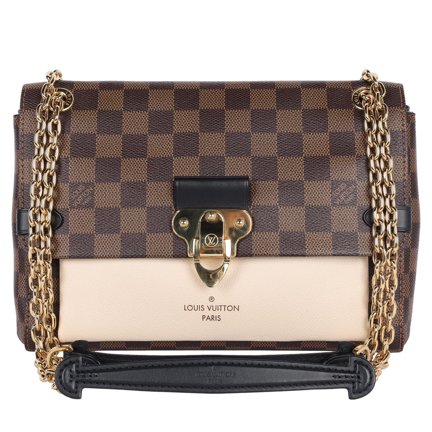 Gris LOUIS VUITTON Damier Ebene Vavin PM Creme en vente