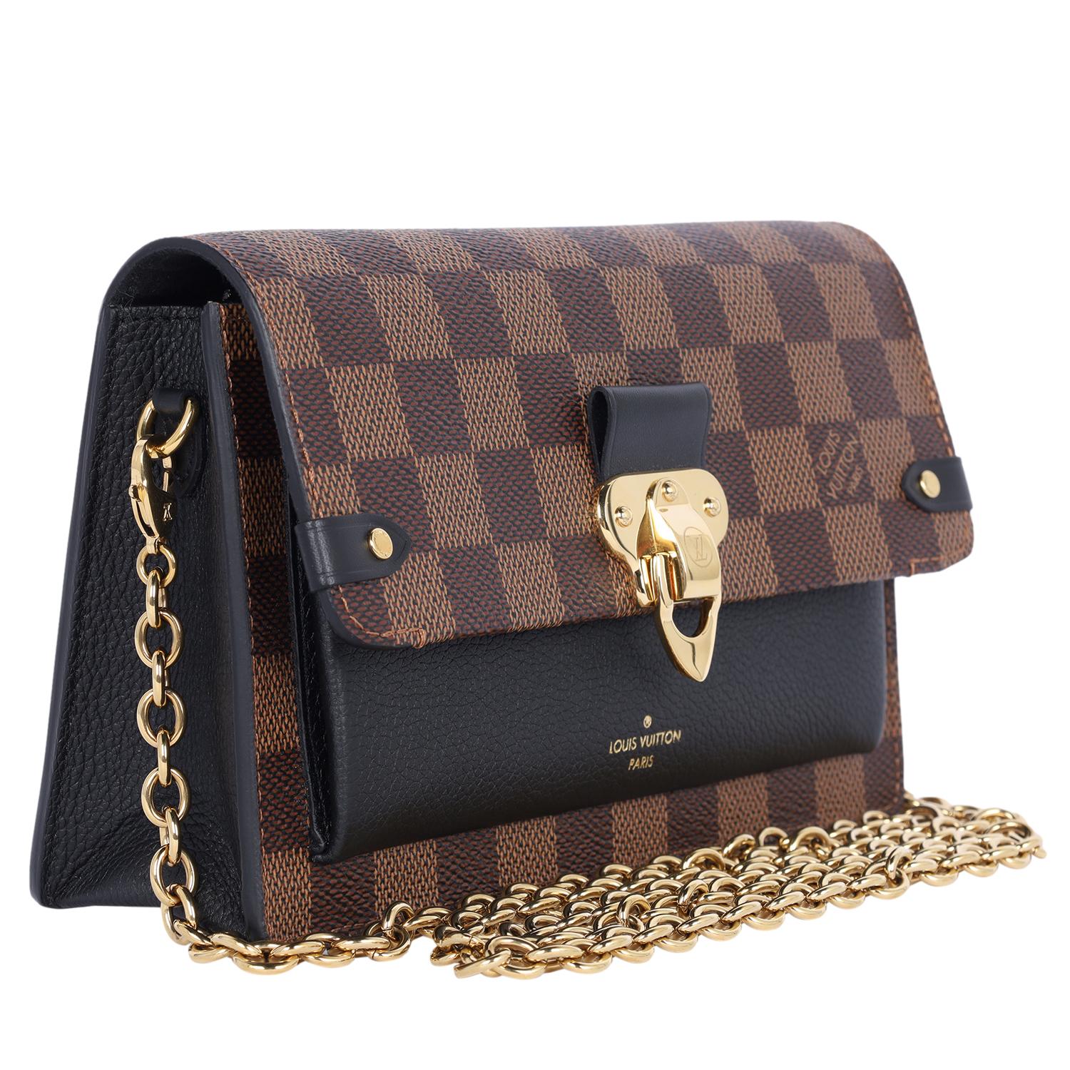 Black Louis Vuitton Damier Ebene Vavin PM Crossbody Bag Brown