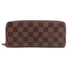 Louis Vuitton Damier Ebene Portafoglio Clemence Cerise