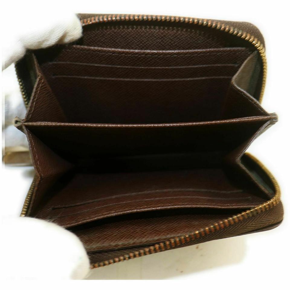 Black Louis Vuitton Damier Ebene Zippy Coin Purse Compact Zip Around Wallet 861009