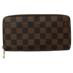 Louis Vuitton - Portefeuille à fermeture éclair damier ébène avec fermeture éclair à l'arrière  862874