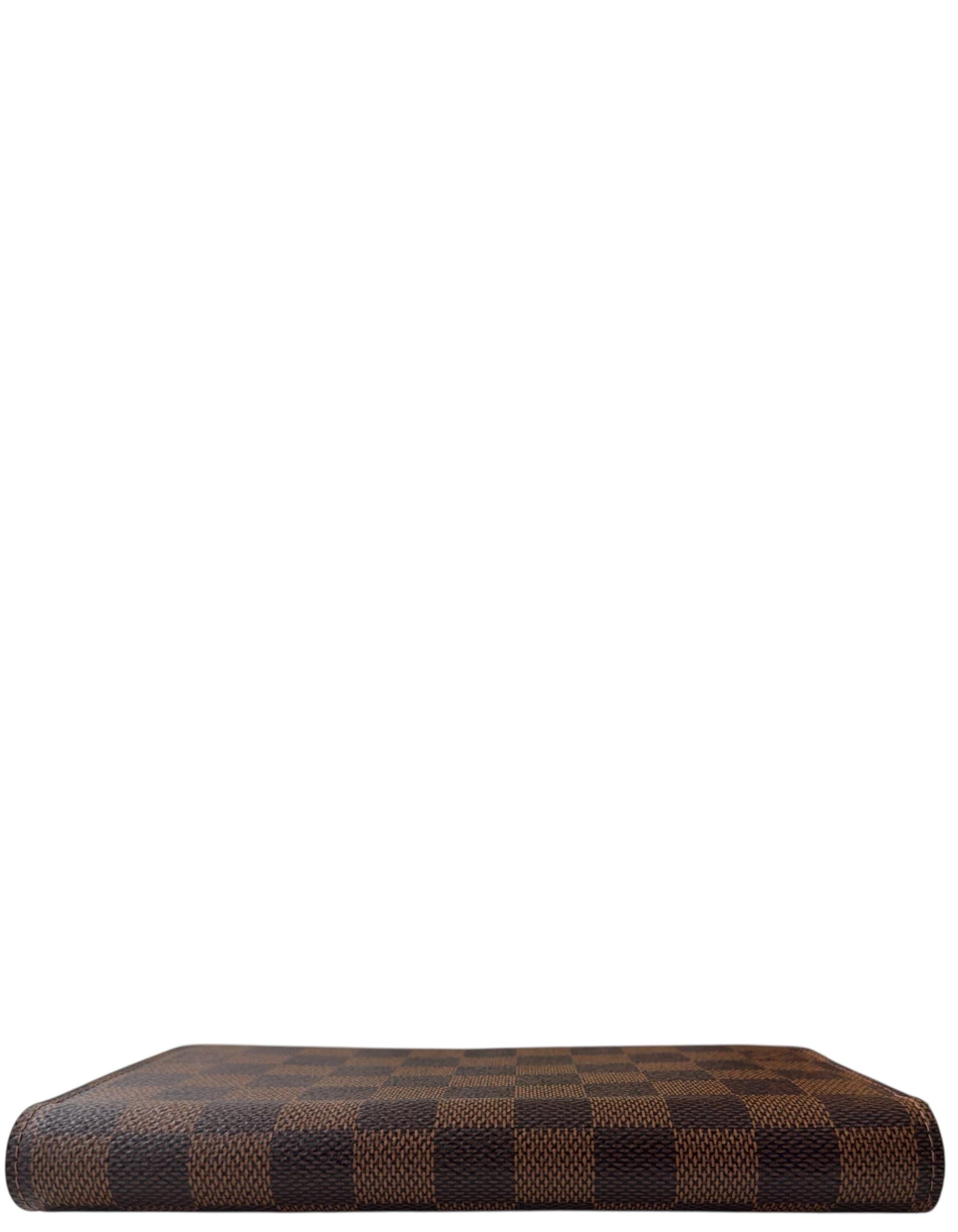 Nero Louis Vuitton Damier Ebene Zippy Wallet w/ Pink Interior in vendita