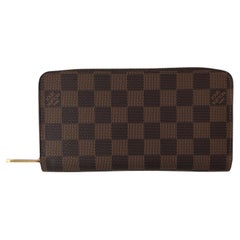 Louis Vuitton Damier Ebene Zippy Wallet w/ Pink Interior