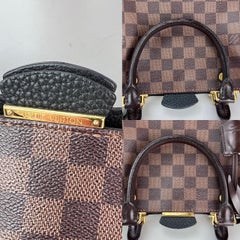Louis Vuitton Damier EbeneCuir Taurillon Brittany Black Shoulder Bag