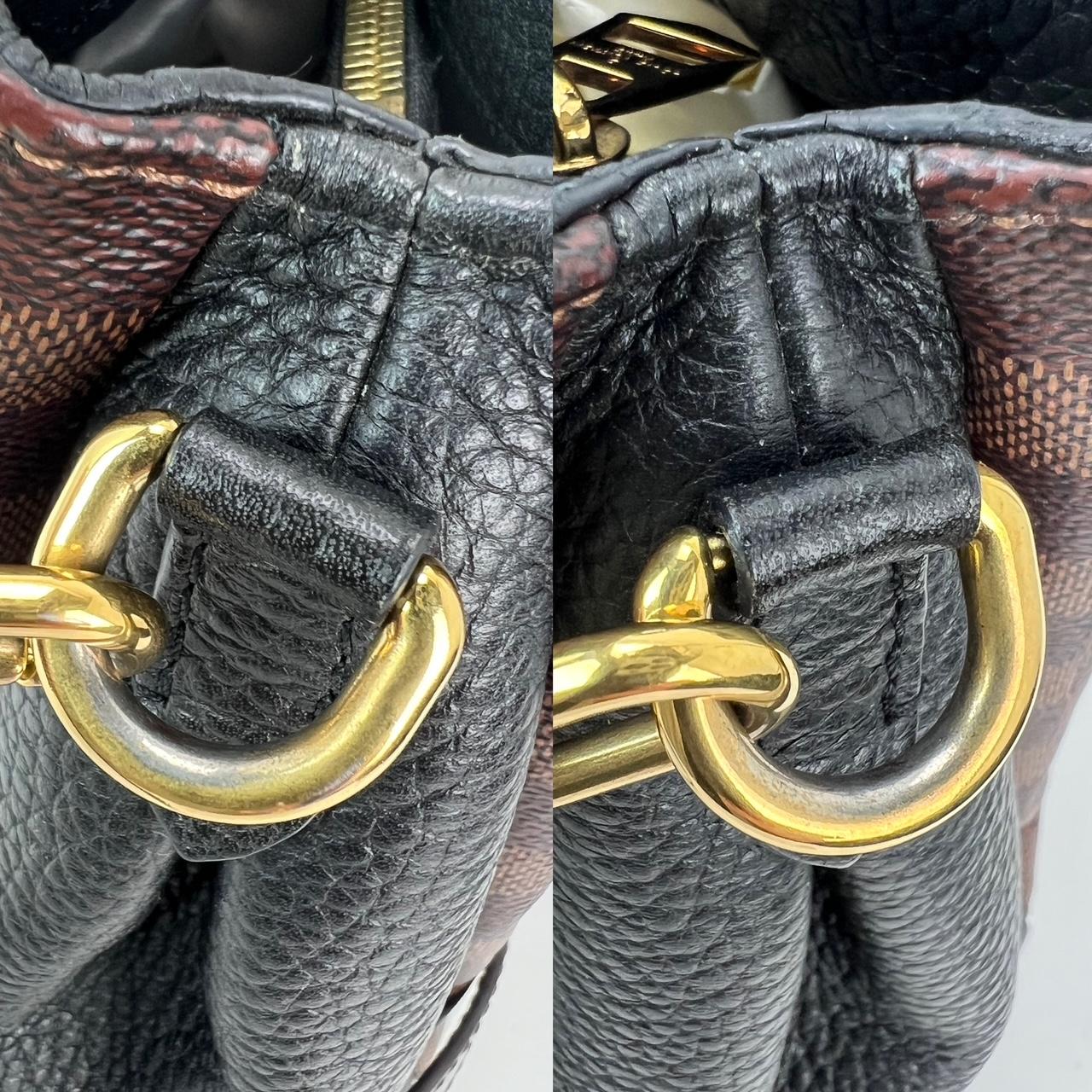 Women's Louis Vuitton Damier EbeneCuir Taurillon Brittany Black Shoulder Bag For Sale