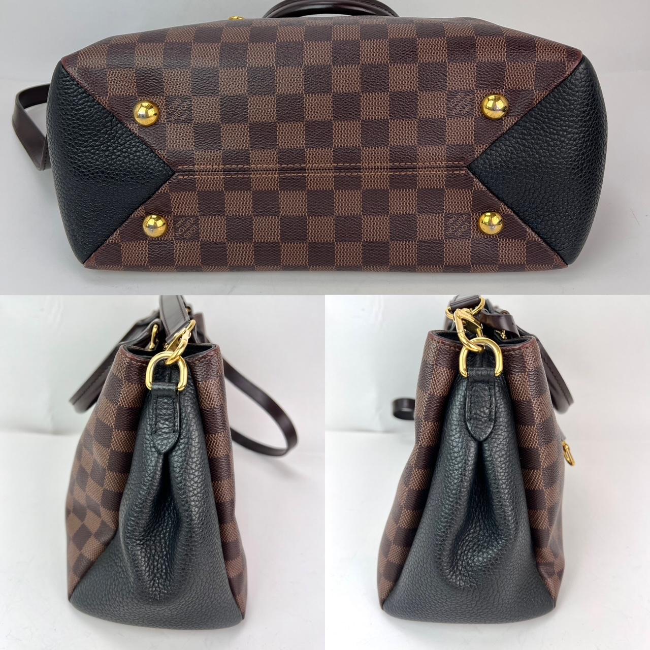 Louis Vuitton Damier EbeneCuir Taurillon Brittany Black Shoulder Bag For Sale 1