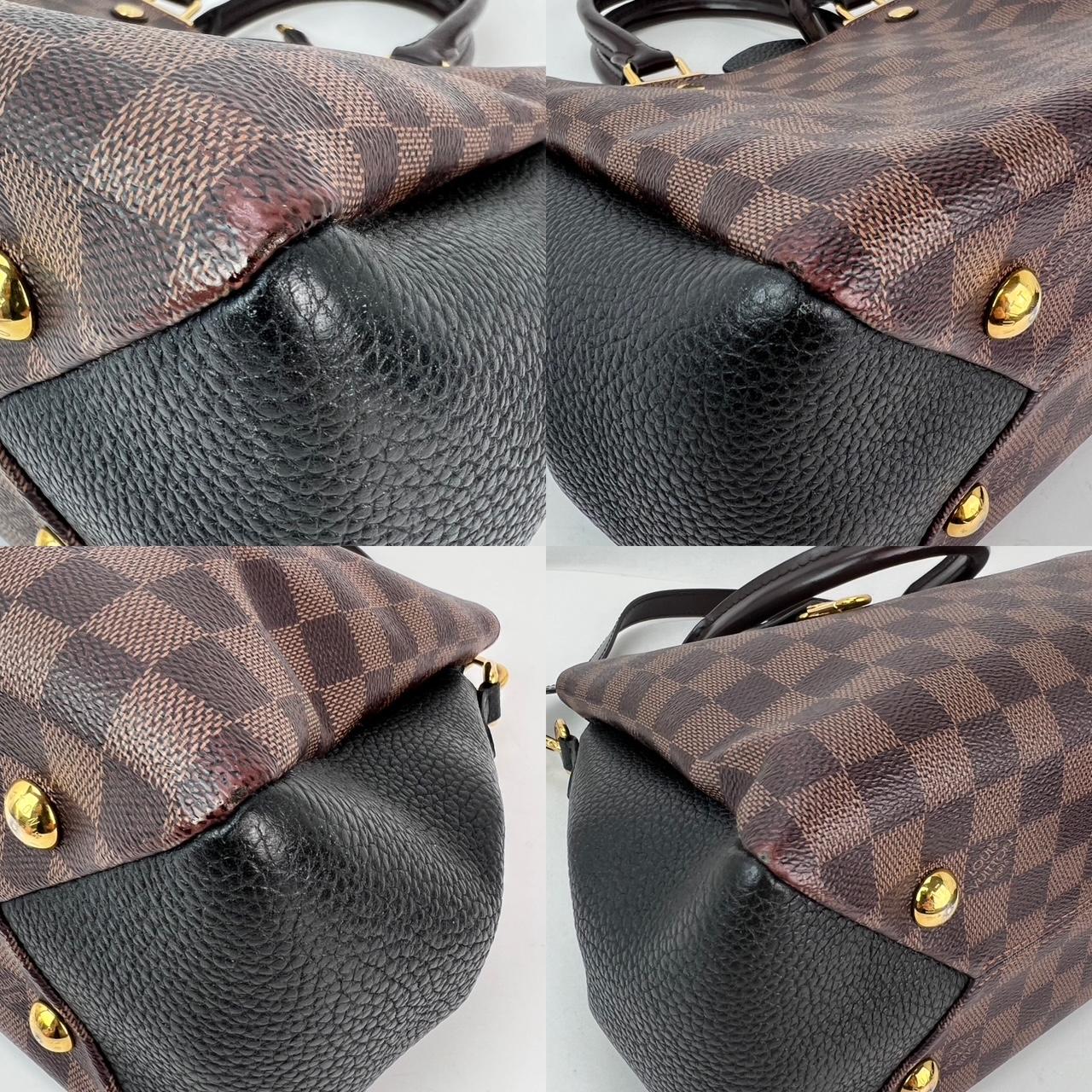 Louis Vuitton Damier EbeneCuir Taurillon Brittany Black Shoulder Bag For Sale 2