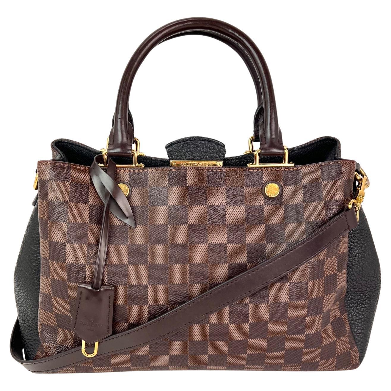 Louis Vuitton Damier EbeneCuir Taurillon Brittany Black Shoulder Bag