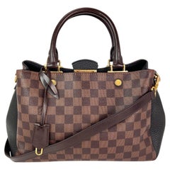 Louis Vuitton Damier EbeneCuir Taurillon Brittany Black Shoulder Bag