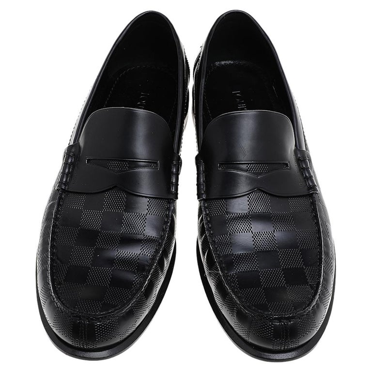Louis Vuitton Black Damier Embossed Leather Penny Loafers Louis Vuitton | Shoes | Louis Vuitton Damier Embossedleather  main image 3