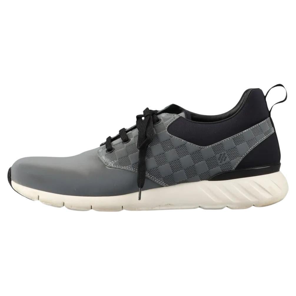 Louis Vuitton Damier Fastlane Leather Sneaker Gray x Black For Sale
