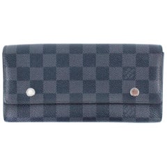 Vintage Louis Vuitton Damier Flap Wallet 225063 Graphite Coated Canvas Clutch