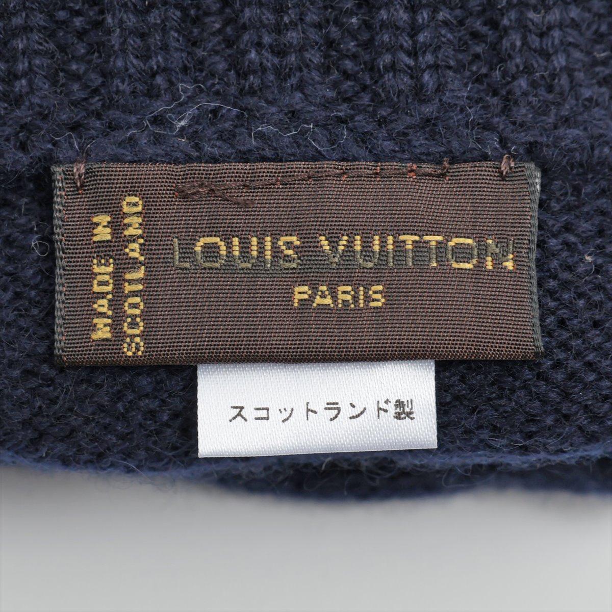 Women's Louis Vuitton Damier Gloves Cashmere Navy Blue
