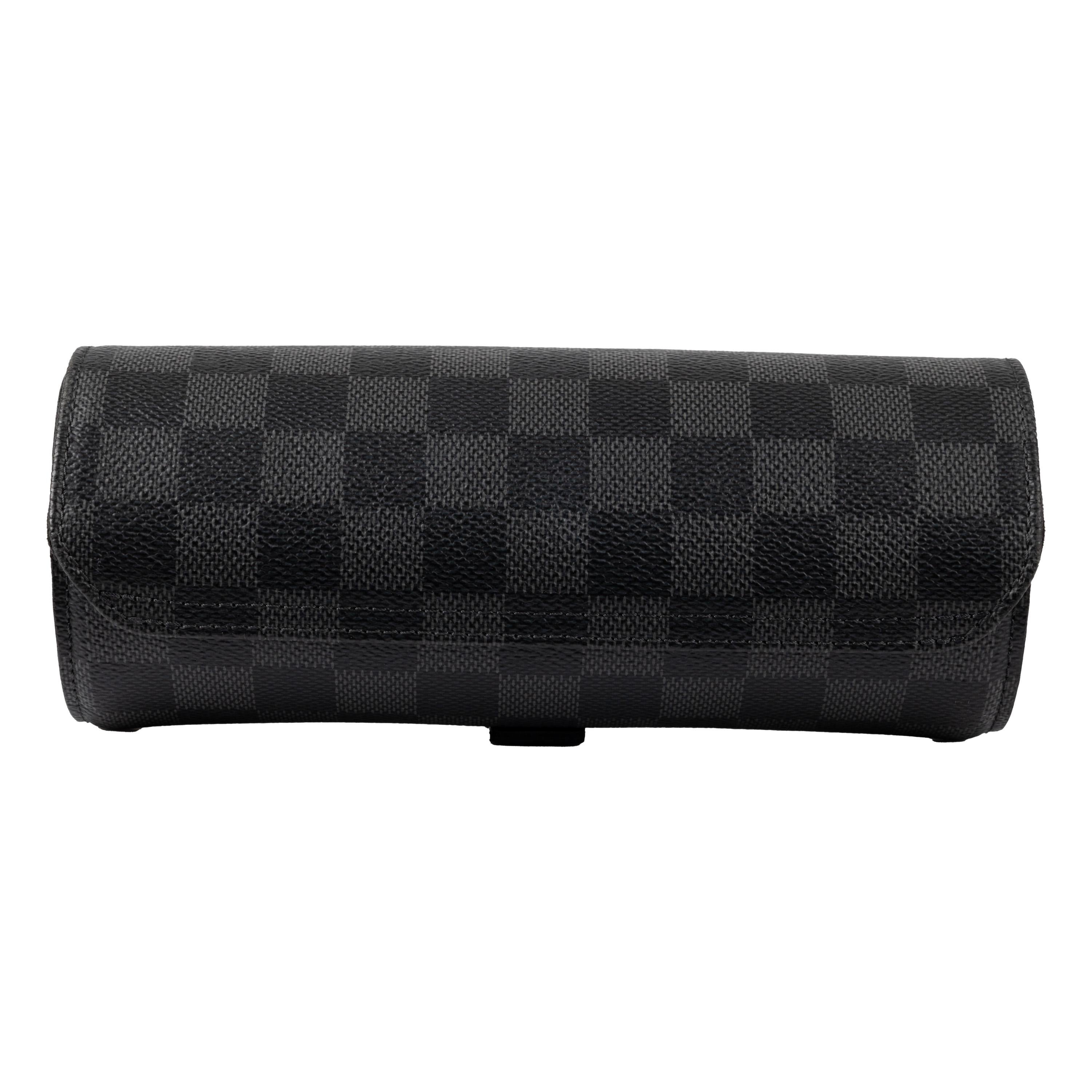 Louis Vuitton Damier Graphite 3 Watch Travel Case In Excellent Condition For Sale In Milano, IT