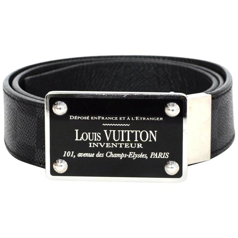 louis vuitton graphite belt