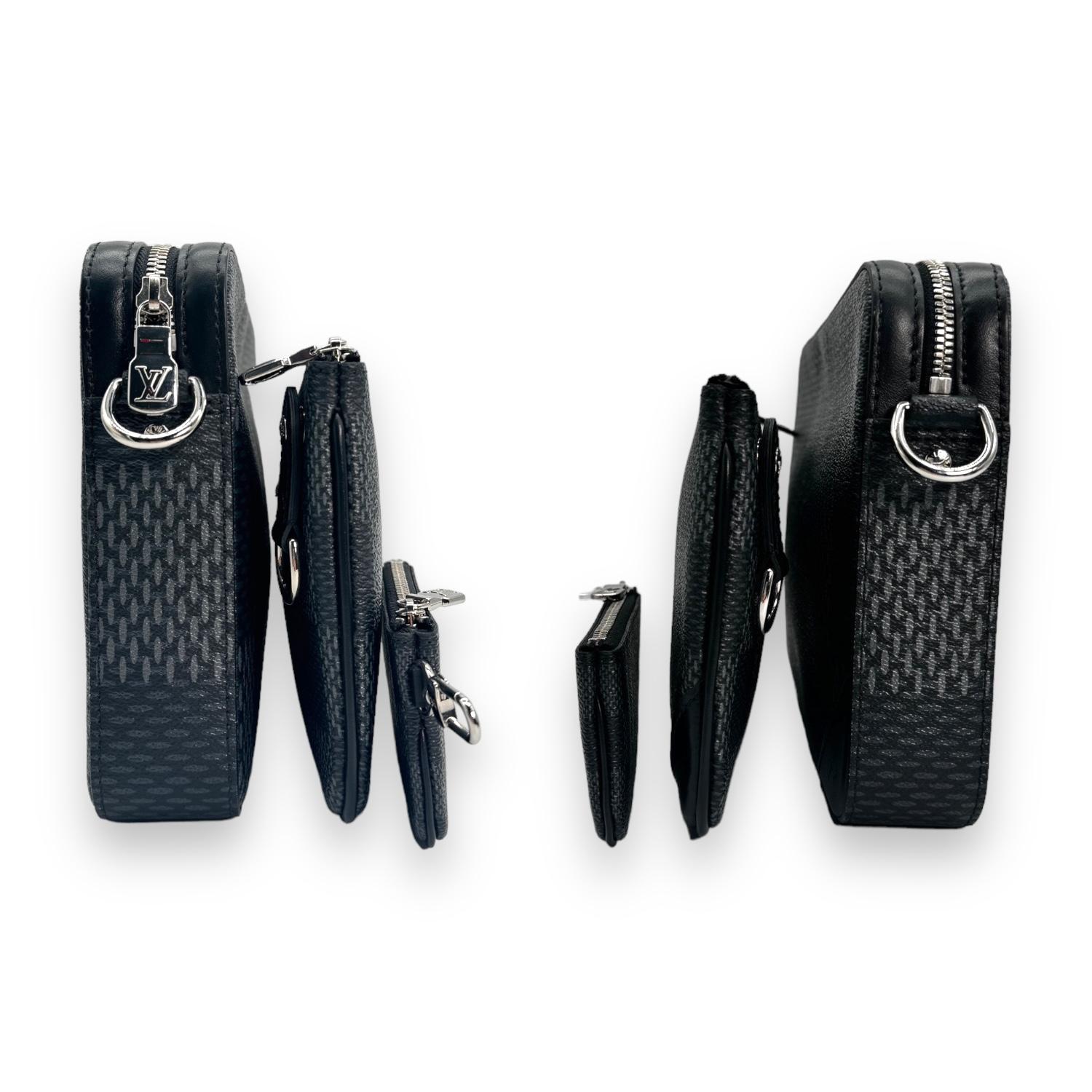 Louis Vuitton Damier Graphite 3D Trio Messenger Bag For Sale 2