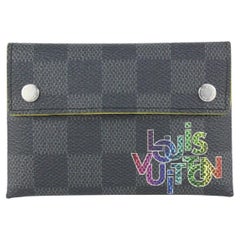 Vintage Louis Vuitton Damier Graphite Alpha MM Pouch Coin Wallet 226lv89