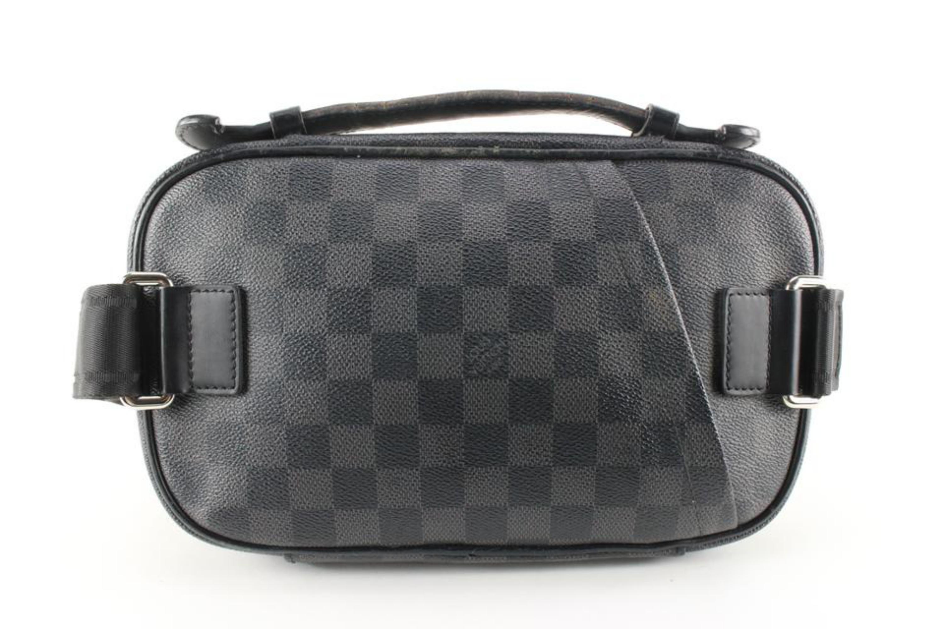 Black Louis Vuitton Damier Graphite Ambler Bum Bag Waist Pouch 88lz629s