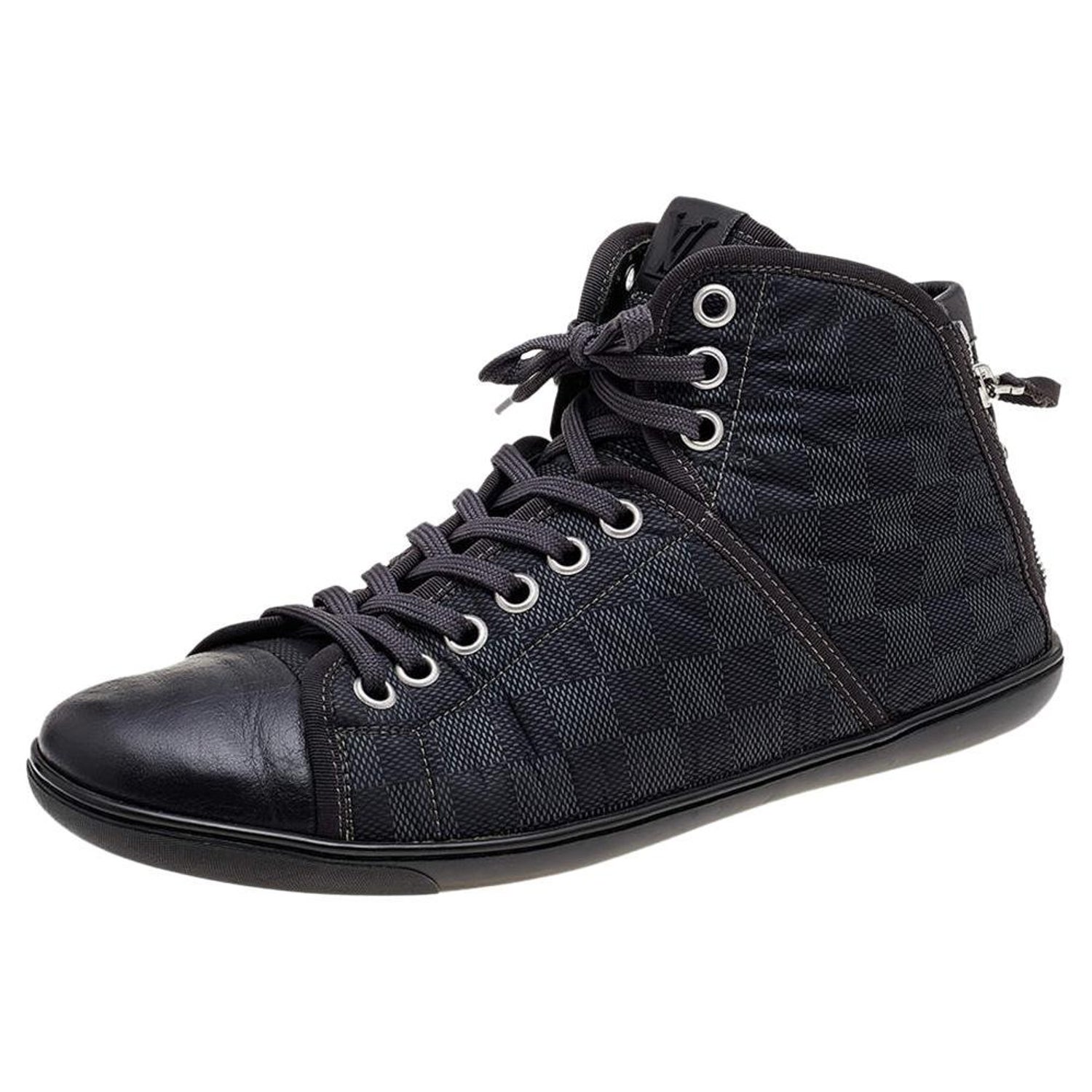 Louis Vuitton Damier Graphite Fabric and Suede Trim Zip Up High