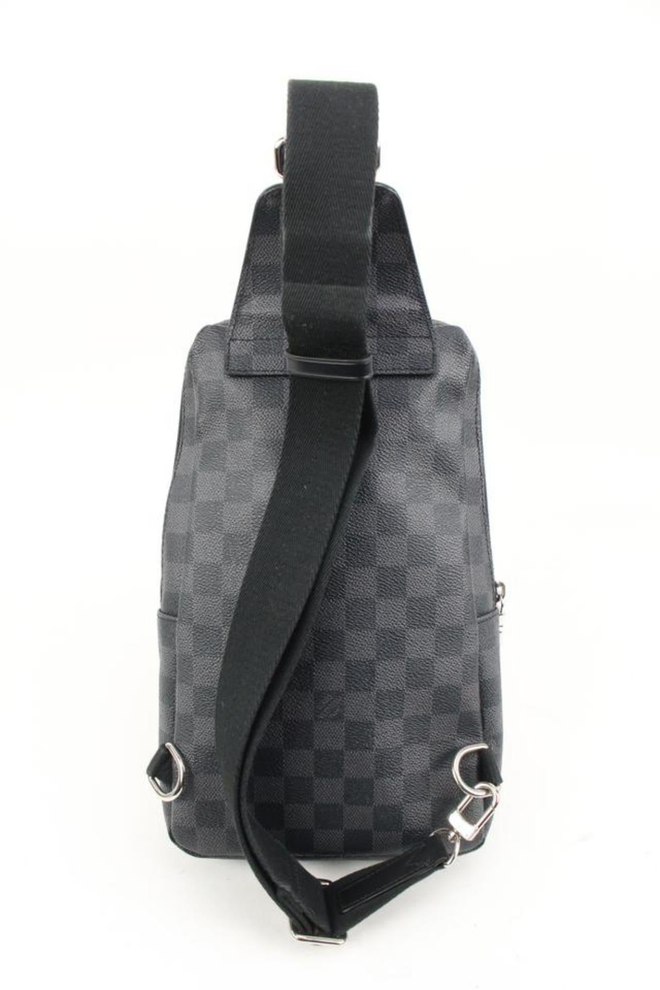 Women's Louis Vuitton Damier Graphite Avenue Sling Bag Chest Body Bum 48lz56