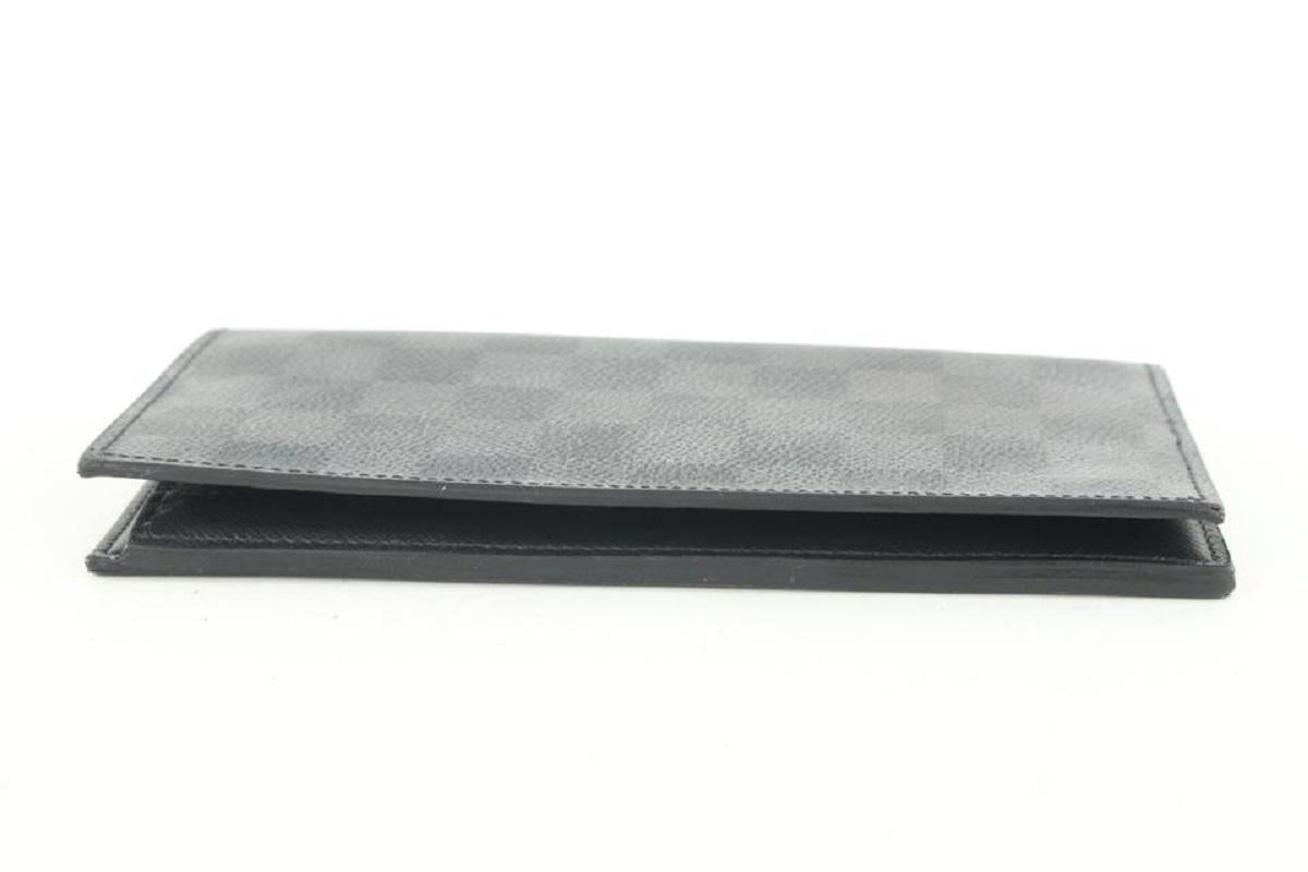 Louis Vuitton Damier Graphite Brazza Wallet Long Flap Black Grey 312lvs517 For Sale 3