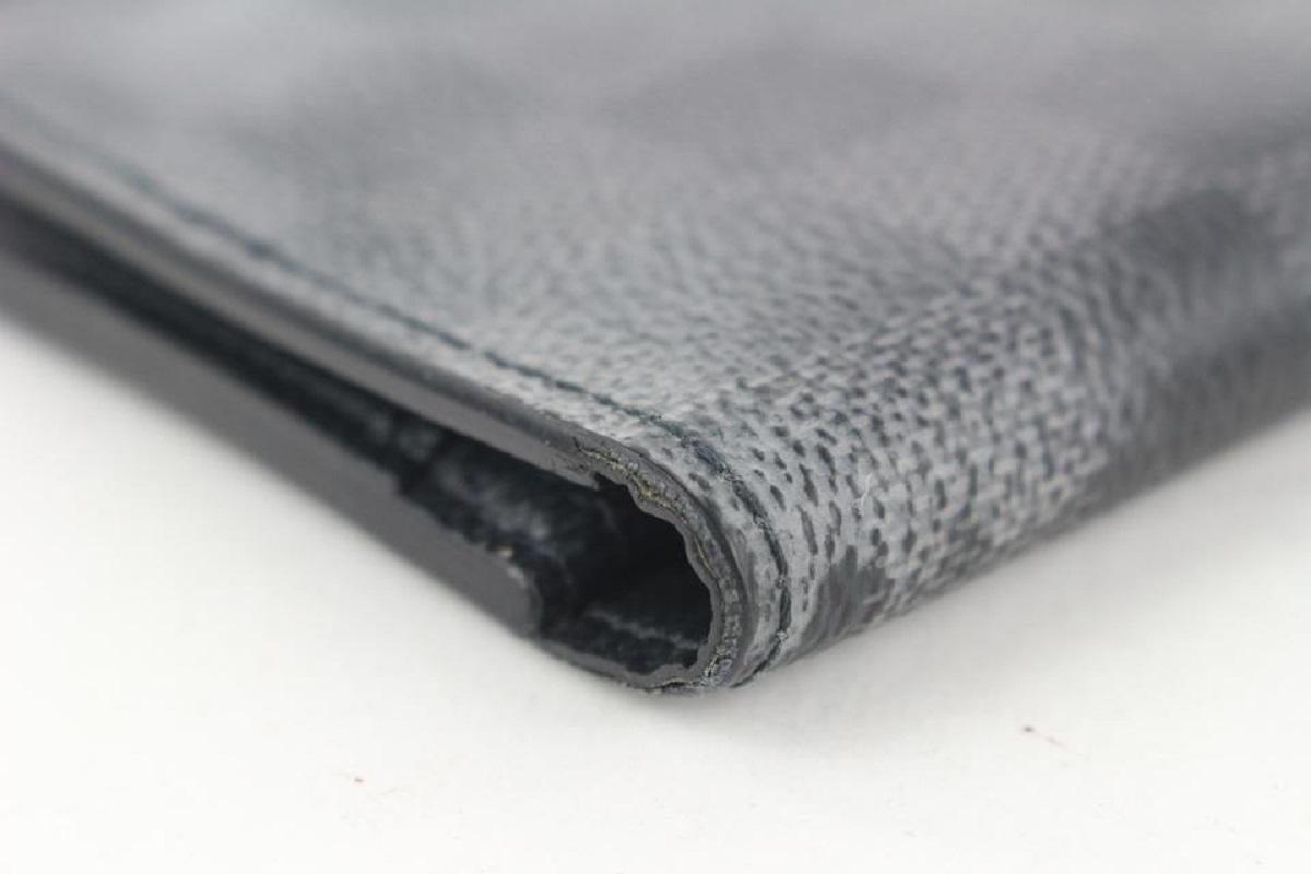 Louis Vuitton Damier Graphite Brazza Wallet Long Flap Black Grey 312lvs517 For Sale 5