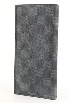Louis Vuitton Damier Graphite Brazza Wallet Long Flap Black Grey 312lvs517