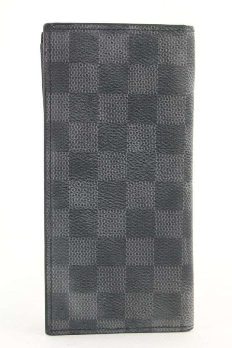 Louis Vuitton Damier Graphite Brazza Wallet Long Flap Black Grey 312lvs517 For Sale 2