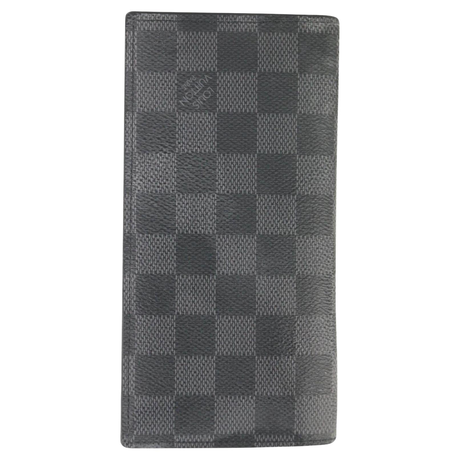 Louis Vuitton Damier Graphite Brazza Wallet Long Flap Black Grey 312lvs517 For Sale