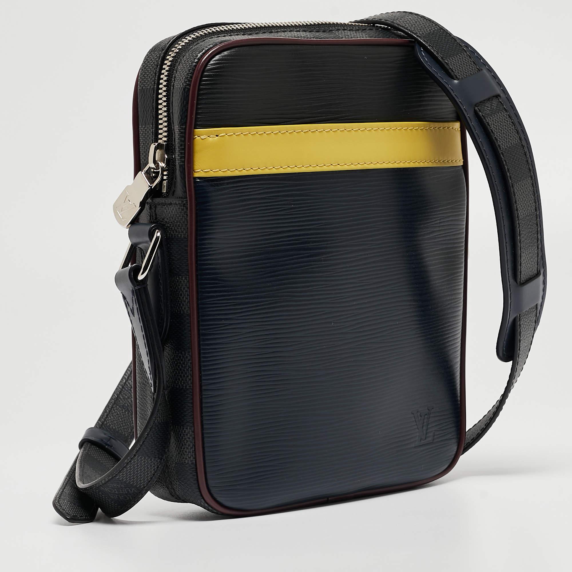 Louis Vuitton Damier Graphite Canvas and Epi Leather Danube Bag In Excellent Condition In Dubai, Al Qouz 2
