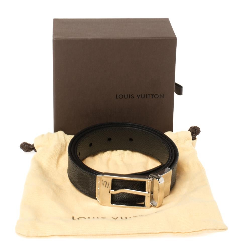 Men's Louis Vuitton Damier Graphite Canvas Buckle Belt 90CM