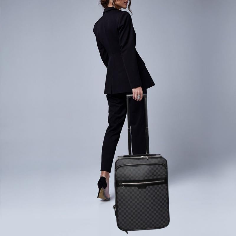 Black Louis Vuitton Damier Graphite Canvas Business Pegase Legere 55 Luggage Bag
